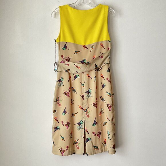 Eva Franco Anthropologie Mockingbird Aria Dress Sleeveless Tan Yellow 6 - Picture 3 of 9